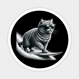 Funny Cat Surfing Gifts Funny Cat Surfer Magnet